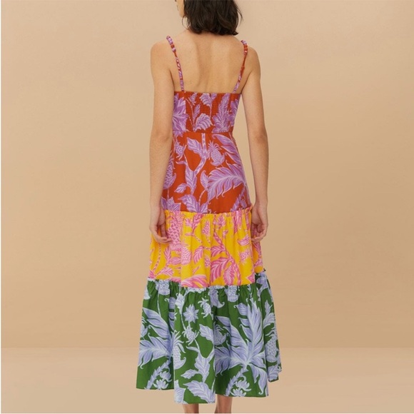 NWT XS Farm Rio Floral Multicolor Maxi Dress - Picture 2 of 4